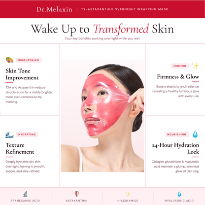 Dr. Melaxin Overnight Wrapping Peel-Off Mask – TXA Astaxanthin Brightening Treatment