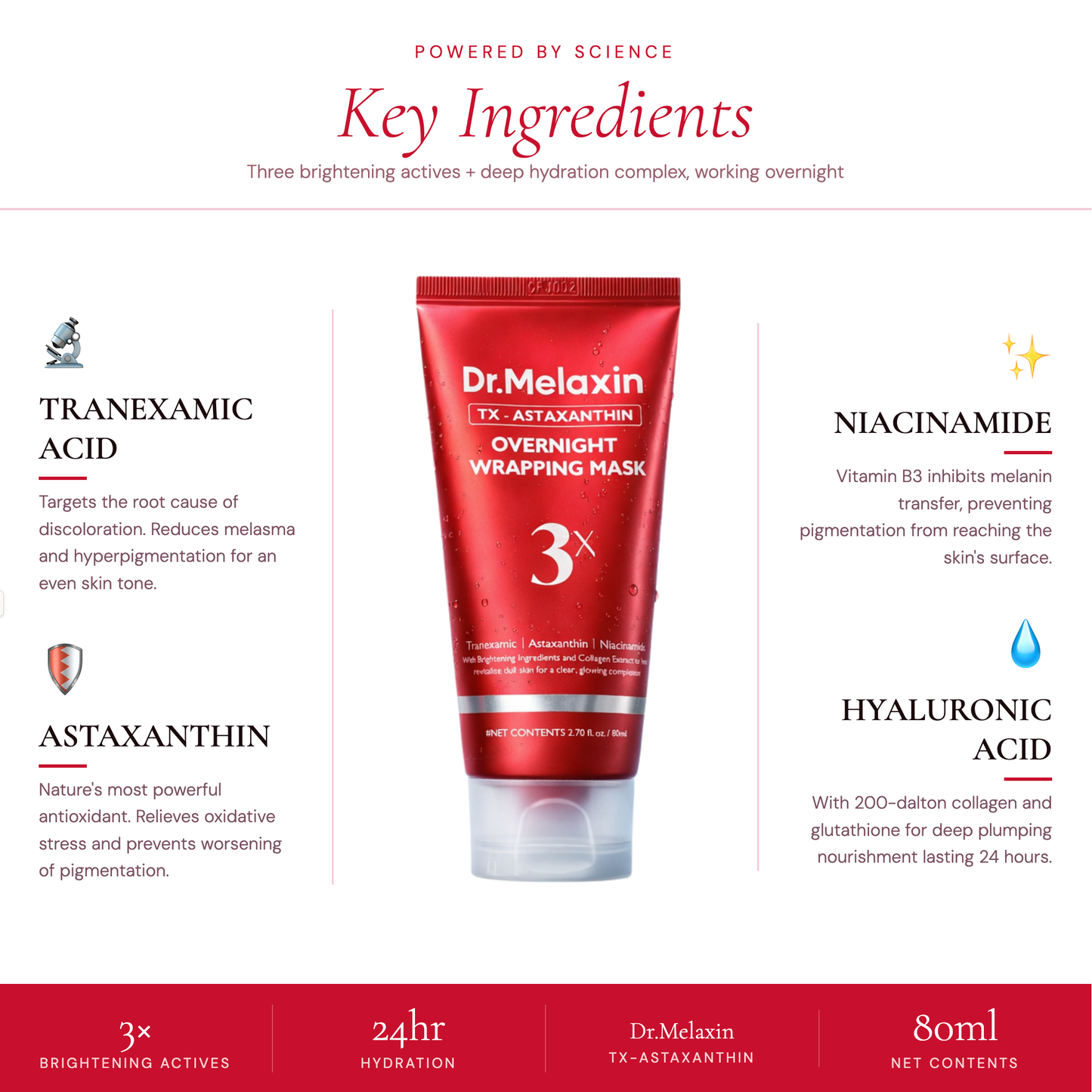 Dr. Melaxin Overnight Wrapping Peel-Off Mask – TXA Astaxanthin Brightening Treatment